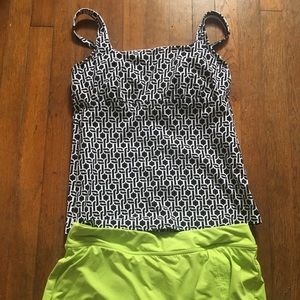 Lands End tankini top and skirt